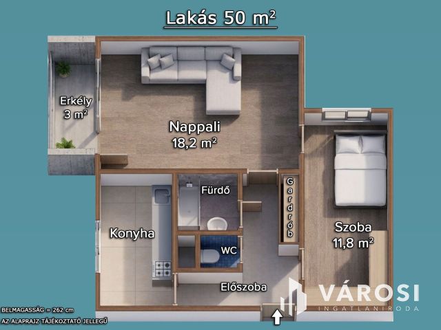 Nappali + 1 hálós, erkélyes lakás a Camponához közel